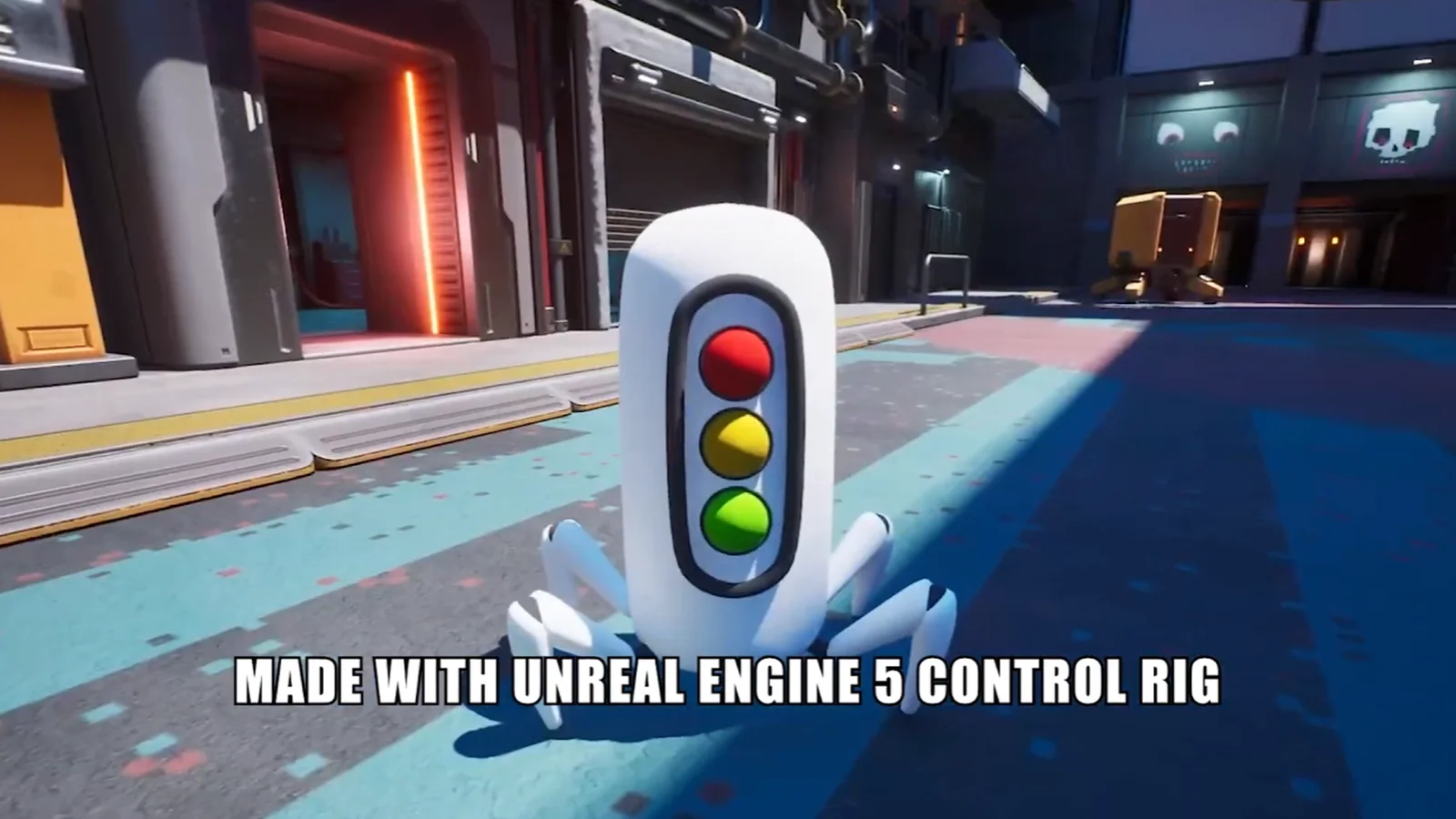 ADAPTIK's four-legged robot in the Unreal Engine demonstration scene
