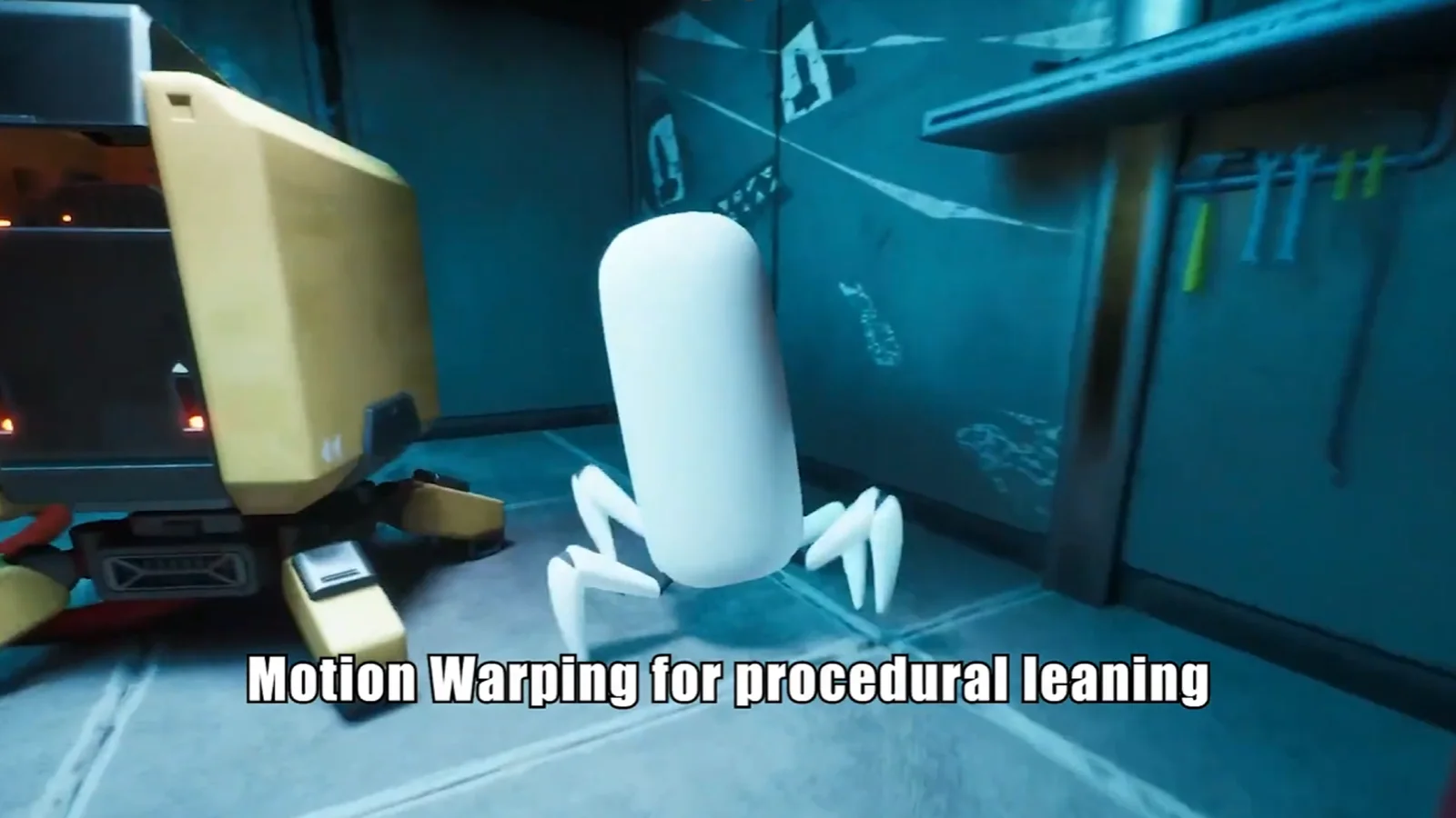 ADAPTIK leaning beside a doorway in the test environment