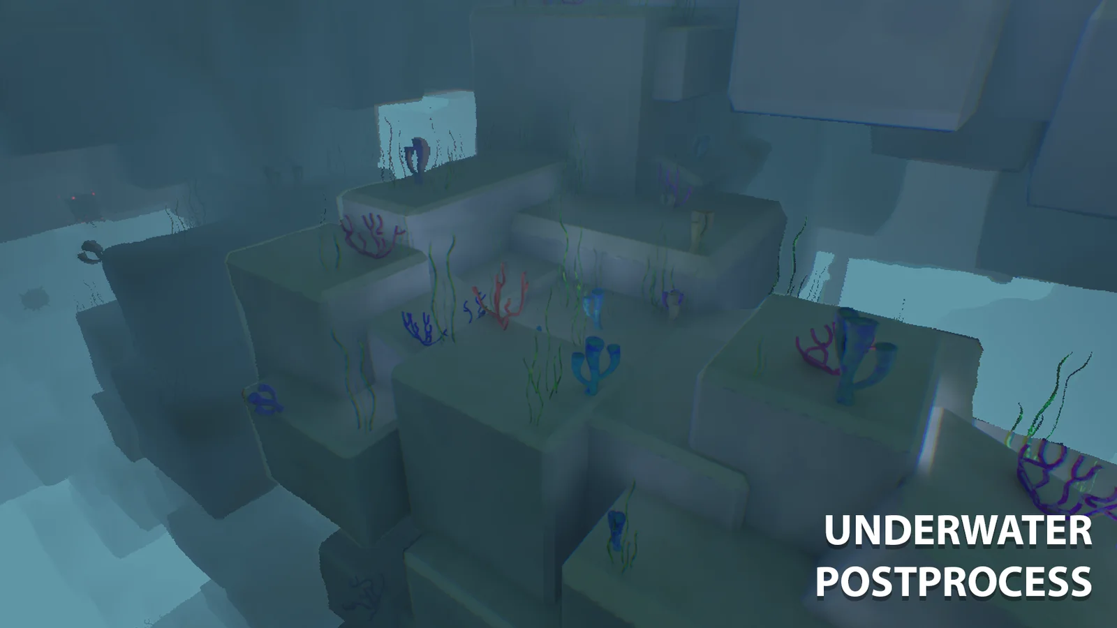 Underwater post-processing over the submerged level geometry and coral