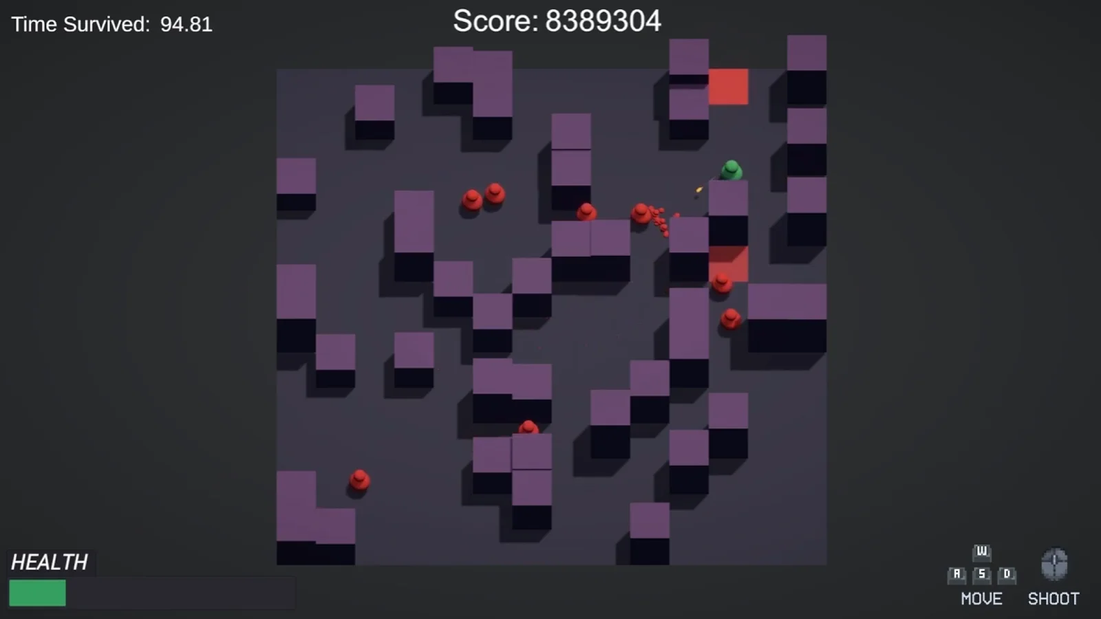 A third generated map layout, later in a run